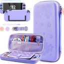GLDRAM Purple Cherry Blossom Carrying Case for Nintendo Switch 2, Cute Girly Accessories with Sakura Travel Storage Bag, Hardshell Protective Cover, Screen Protector, Shoulder Wrist Strap & Thumb Caps