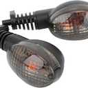 Motorcycle Turn Light,2PCS Motorcycle Front&Rear Turn Indicator Light Blinker Lamp Fit for AWASAKI EX250R NINJA 250R KLX250S KLX250SF VN650 Vulcan S 2009-2011 (Black)