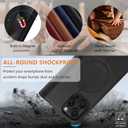 Wallet Case for iPhone 16 Pro 6.3", Genuine Leather Flip Folio Case Compatible with Magsafe, RFID Blocking Magnetic Card Holder Kickstand Cover Men Women for iPhone 16 Pro,Black