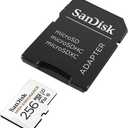 SanDisk 256GB High Endurance Video microSDXC Card with Adapter for Dash Cam and Home Monitoring systems - C10, U3, V30, 4K UHD, Micro SD Card - SDSQQNR-256G-GN6IA
