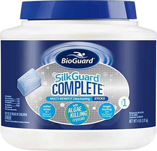 BioGuard SilkGuard Complete Sticks, 4 lb, Longer Lasting with SmartGuard Technology and Algae Killing Crystals, Formulated with SunShield Technology 4 pack