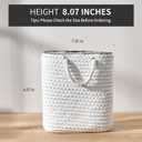 Vaseking Elegant White Petite Vase, 8 inch Ceramic Modern Minimalism Basket Vase with Hanging Rope, Creative Tote Bag Vases for Home Decor, Living Room, Wedding, Bookshelf Decor