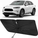 Proadsy Windshield Sun Shade Umbrella for Honda HRV HR-V 2023-2025 2026 Foldable Car Umbrella Sunshade with Soft TPU Handle Spring Structure Crystal Cooling Material Protect Car from Rays & Heat