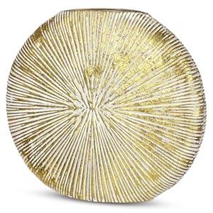 Blue Ceramic Vase for Home Decor  11.4" x 10.2" Modern Decorative Vase for Pampas Grass, Artificial Flowers & Dried Bouquets  Elegant Textured Flower Vase for Living Room, Bedroom & Office (Small)