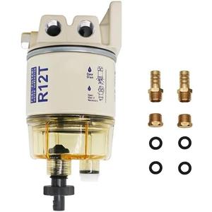 DZFST.FI R12T Fuel Filter Water Separator Spin-on Marine R12T Filter Complete Kit for Diesel Engine & Gasoline Engine Replaces# S3240 R12T 120AT 18-7987 NPT ZG1/4-19