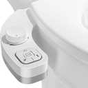 PIKETS Bidet Attachment for Toilet, Dual Nozzle (Frontal and Rear Wash) Non-Electric Fresh Water Bidet Toilet Seat Attachment with Nozzle Self Cleaning, Adjustable Water Pressure (White)