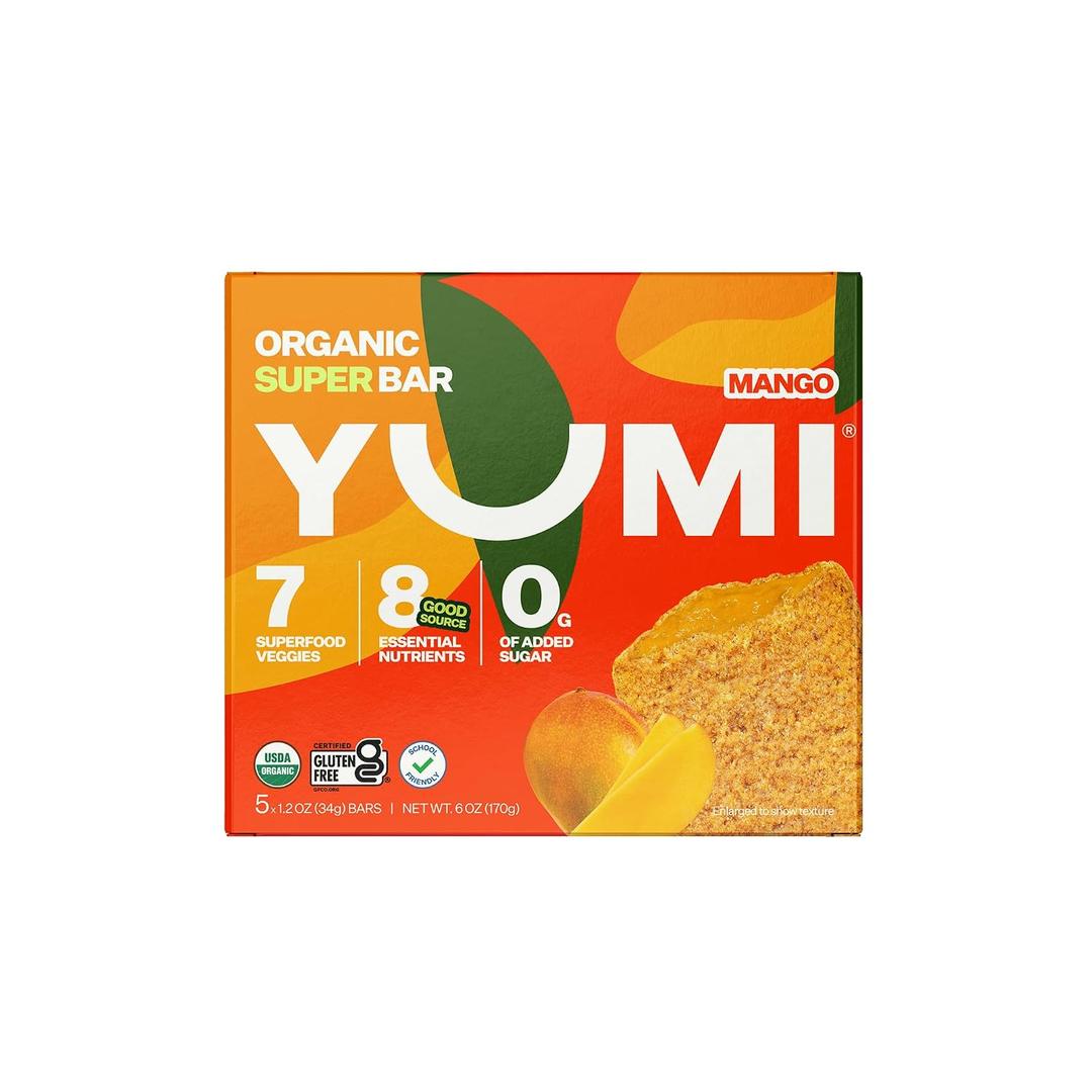 Yumi, Bars Superfood Mango Kids Organic 6 Count, 6 Ounce (EXP 01/22/27)