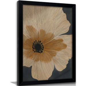 Aidepsek Modern Abstract Botanical Wall Art Minimal Mid Century Floral Art Print Beige Orange Line Flower Painting Picture Flower Poster for Living Room Bedroom Wall Decor, 24"L x 16"W