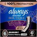 Always Discreet Boutique Incontinence Pads, for Bladder Leaks, Extra Heavy Absorbency, Long Length, 40 Count (2 Packs of 20)