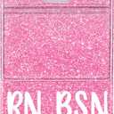 Plifal Oversized RN BSN Badge Buddy Card Holder - XL Bachelor of Science in Nursing Nurse Accessories Glitter Pink Horizontal ID Identification Tags for Hospital Student Medical Work