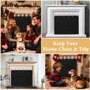 Fireplace Cover, Indoor Fireplace Blanket with Hook & Loop Tapes, Fireplace Draft Cover Stops Heat Loss, Fire Place Draft Stopper Cold Air Blocker Save Energy 39"x32" Black