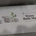 Stone Bath Mat 24 x 15 in, 5-Piece, Stone Bath Mat for Bathroom Natural Diatomaceous Earth Bath Mat, Stone Shower mat for Kitchen/Bathroom, Bath Stone mat (Light Grey-Sculpted), Regular