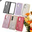 ZIYE Galaxy Z Fold 7 Case for Women Girls Glitter Sprakle Bling Anti-Slip Shockproof Protection Cover Case Designed for Samsung Galaxy Z Fold 7 5G Purple