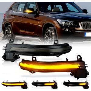 D-Lumina Dynamic LED Side Mirror Sequential Turn Signal Lights Smoked Lens for BMW 1 2 3 4 Series F20 F21 F22 F23 F87 F30 F31 F34 F35 F80 F32 F33 F36 X1 E84 i3, Side Marker Blinkers Mirror Light Lamp