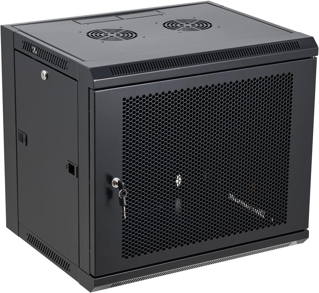 9U Wall Mount Server Cabinet Network Rack Vented Enclosure Locking Door