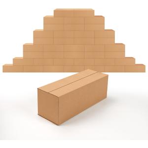 EdenseeLake Pack of 40 12x4x4 inches Shipping Boxes Small Cardboard Boxes for Packing, Moving, Mailing, Brown