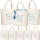 Shinylin 8 Pcs Seashell Bag Bridesmaid Tote Bags 10.6" Mini Last Toast on the Coast Bags Bachelorette Favors Small Reusable Beach Canvas Tote with Handles for Wedding Bridal Shower Gifts