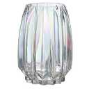 Lucky Bird Colored Glass Vase Modern Ribbed Glass Vase for Flowers, Candles, and Decorative Accents - Tall/ Short Glass Vase for Centerpieces Home Table Decor(Colored H7.87inch)