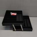 2 Tier Extra Large and High Drawer Organizer, Expandable Smart Drawer Organizer, Desk Organizer for Hardware Tools, Makeup, Jewelry (BLACK)