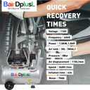 BairDplusL 8 Gallon Ultra Quiet Air Compressor 110V/60Hz 1.5HP 8.8CFM MAX 115PSI Steel Tanks Oil-Free 70dB Noise Level Light & Quiet Portable Air Compressor with Wheels, Auto Repair