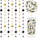 LAIDANLA 30 Pcs Black and Gold Artificial Floating Pearls for Vases Faux Pearl Beads String for Vase Filler Floating Candle Wedding Birthday Party Garland Table Decor