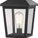 zeyu Outdoor Post Light, 16 Inch Exterior Pole Light Pillar Lantern with Clear Glass Shade and Black Finish, 20076P (Large - 1 Pack)