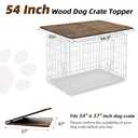 Dog Crate Topper Wood 54 Inch Dog Crate Topper Crate Table Topper Collapsible Dog Kennel Topper for Decorative Dog Crate, Suitable for 54 Inch Wire Dog Crate (Furniture Style, Brown)