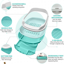 Tom & Sora Creations Pine Pellet Litter Box, Sifting Litter Box - Cat, Kitten, Rabbit and Other Small Animals, Drawer System, Odor Control, Easy to Clean (Turquoise)