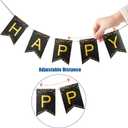 3 x MiniRed New Year Banner 2026, Happy New Year Bunting Banner with Shiny Gold Letter, New Year Party Decorations Supplies 2026.