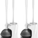 MR.SIGA Toilet Plunger and Bowl Brush Combo for Bathroom Cleaning, White, 2 Sets