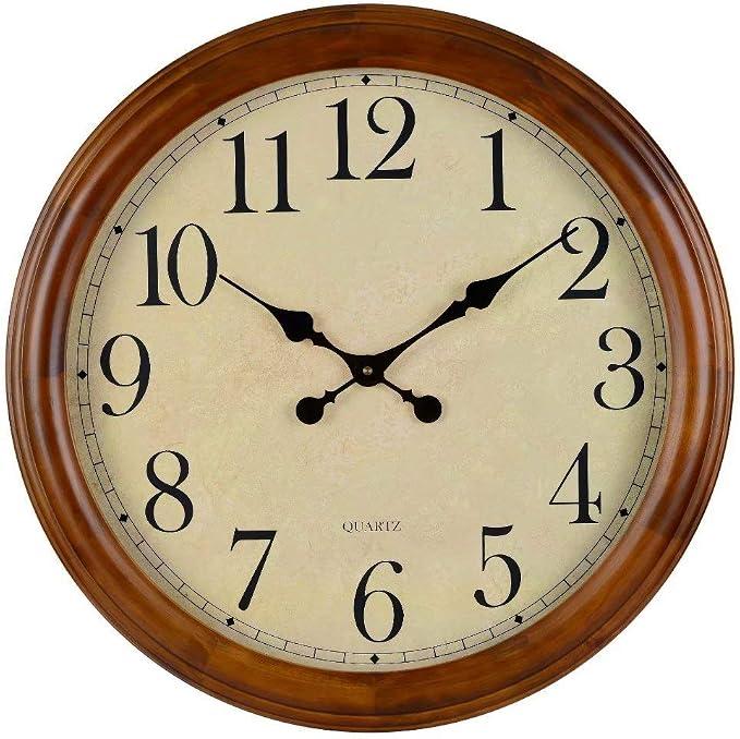 24-Inch Wood Silent Non-Ticking Battery Operated Decorative Wall Clock Brown, Size: X-Large, 
Special Feature	Silent Clock
Product Dimensions	1.9"W x 24"H