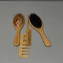 4 PCS Bamboo Hair Brushes Set,Boar Bristle and Detangling Combs,Hair Care Tools with Natural Bristles, Birthday Gift for Family Friend Women Men Mother Hairbrush Kit