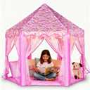 Lafyette. Princess Tent for Girls, Large Kids Playhouse Castle Play Tent with Star Lights, Indoor Outdoor Playhouse for Children, Fun Toy Tent for Girls Boys Toddlers, Playroom Birthday Gift