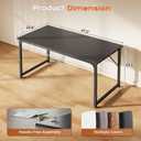 PRAISUN 47 X 24 Inch Computer Desk with Deeper Desktop, Gaming Office Writing Work Desk for Home Office, Study, Bedroom, Work from Home, Metal Frame, Black, 47*23.6inch