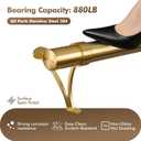 PVD Gold Brass 8FT Foot Rail Kit, 2" O.D 304 Stainless Steel, Floor Standing Bar Foot Rail Kit, Heavy Duty Undercounter Foot Railing for Kitchen Island, Pub, Restaurant, Home Bar, Counter