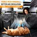 Dog Car Seat Cover for Back Seat, Hard Bottom Back Seat Extender for Dogs, Upgraded Waterproof Dog Hammock Holds 400lbs for Car and SUV (Black)