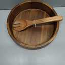 SullyHÔME 12" Acacia Wood Salad Bowl with Serving Spoons