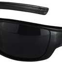PLOPLO Super Dark Black Sunglasses Biker Rider Wrap Around Sport Sunglass UV400 Protection For Sensitive Eyes