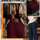 3 Pack Men's Big and Tall Sweatpants Wide Leg Open Bottom Baggy Joggers Casual Drawstring Pants with Pockets, 4XL