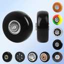 Luggage Wheels Replacement Kit 4PC Diameter 1.6in/40mm Thick 0.7in/17mm PU Wheels with Ball Bearing 3 Size Axles Full Set Repair Tool for Suitcase Trolley Bag Draw-bar Travel Box