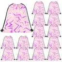Sunnymove 12 Pcs Kpop Drawstring Bags Birthday Party Favor Kpop Themed Purple Crack Gift Backpack Goodie Treat Bags Candy for Birthday Party Supplies