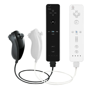 PGYFDAL 2 Pack Remote Controller and Nunchuck Joystick for wii/wii u Console, Gamepad with Silicone Case and Wrist Strap for Holiday (Black and White -