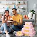 Kolldenn 5 Senses Gift Boxes for Him Her Five Senses Gift Bags Nesting Gifts Box with Lid for Valentine's Day Wedding Anniversary Birthday Party Decor for Husband Boyfriend 5.1'' to 13.8''(Pink)