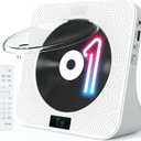 Desktop CD Player Portable with Bluetooth - Jimwey CD Players for Home with HiFi Speakers, FM Radio, Remote Control, LED Screen Display, Support CD/Bluetooth/USB/AUX, White CD Player for Gift