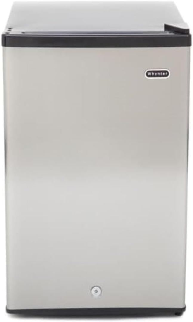 Whynter CUF-210SS Upright Small Mini Freezer with Lock for Bedrooms, Dorms, Garages, Offices, 2.1 Cubic Feet, Stainless Steel