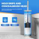 Compact Toilet Brush and Holder 2 Pack,SetStainless Steel Handle Toilet Brush,Deep Cleaning,Durable Nylon bristles,Splash-Proof Design(White&Black)