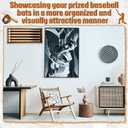 Seenelling 5 Baseball Bat Display Case Wall Mounted, Wooden Frame with UV Protection Acrylic Transparent Door, Vertical Horizontal Shadow Box Holder Rack Cabinet (Bats and Baseballs Not Included)