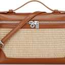 KKXIU Straw Crossbody Bags for Women,Top Handle Beach Bag & Clutch Raffia Summer Purse Shoulder Handbags with Adjustable Belt