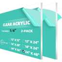 CALPALMY (2 Pack) 1/4" Thick Clear Large Acrylic Sheets - 24" x 48" Pre-Cut Plexiglass Sheets for Windows, Craft Projects, Signs, Display Cases, Sneeze Guard and More - Cut with Power Saw, Hand Tools