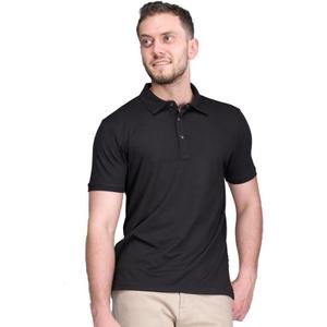 Men's Bamboo Viscose Polo Neck Slim fit t-Shirt (Medium, Onyx Black)
